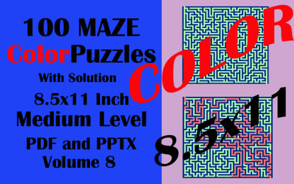 Explore 100 Color Mazes in 8.5x11 KDP Vol 8