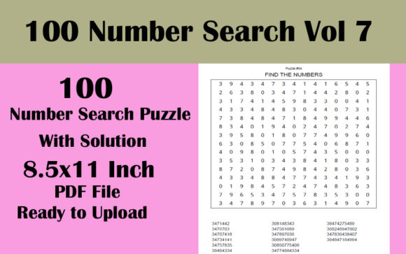 Explore 100 Number Search Puzzles for KDP