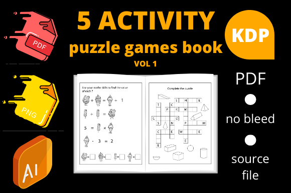 Explore Creative and Engaging Puzzles with 5 Activity Puzzle Games Book for Kids V1