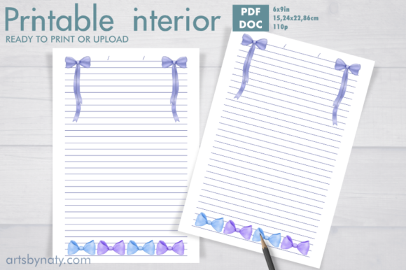 Feminine Lined Journal with Bows and Ribbons: A Charming Writing Companion