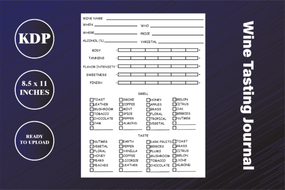 Mastering Wine Tasting with a Professional Wine Tasting Journal Interior for KDP