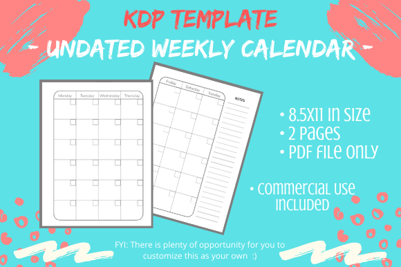 Maximizing Your Productivity with the Undated 2 Page Weekly Calendar 8.5x11